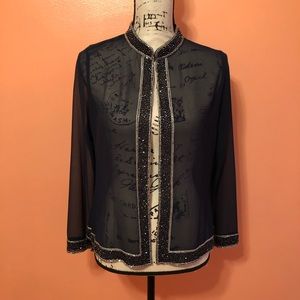 Jkara sheer beaded top size 10.